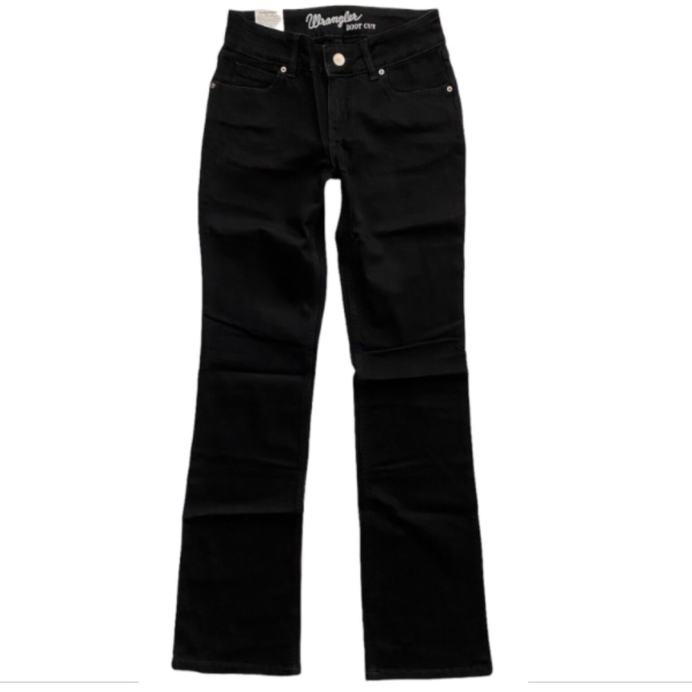 Wrangler Nwt Mid Rise Black Boot Cut Jeans 09MWZBK New 3 x 34